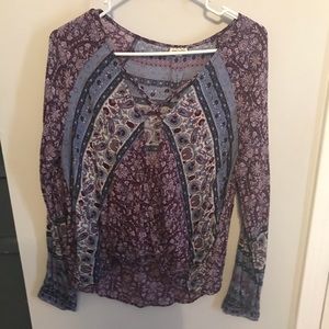 Purple and Blue Criss Cross Top